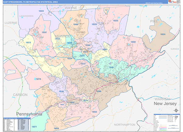East Stroudsburg Metro Area Wall Map